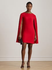 Lauren Ralph Lauren Red Lauren Ralph Mini Lauren Red Petra Cape Georgette Cocktail Dress - Image 1 of 6