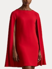 Lauren Ralph Lauren Red Lauren Ralph Mini Lauren Red Petra Cape Georgette Cocktail Dress - Image 5 of 6