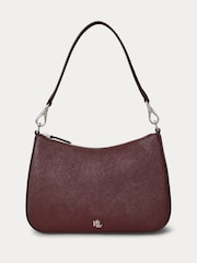 Lauren Ralph Lauren Red Red Danni Crosshatch Leather Shoulder Bag - Image 1 of 5