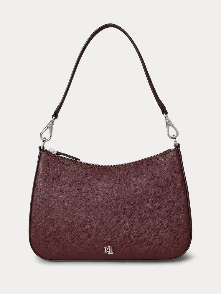 Lauren Ralph Lauren Red Red Danni Crosshatch Leather Shoulder Bag - Image 1 of 5