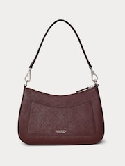 Lauren Ralph Lauren Red Red Danni Crosshatch Leather Shoulder Bag - Image 2 of 5