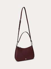 Lauren Ralph Lauren Red Red Danni Crosshatch Leather Shoulder Bag - Image 3 of 5