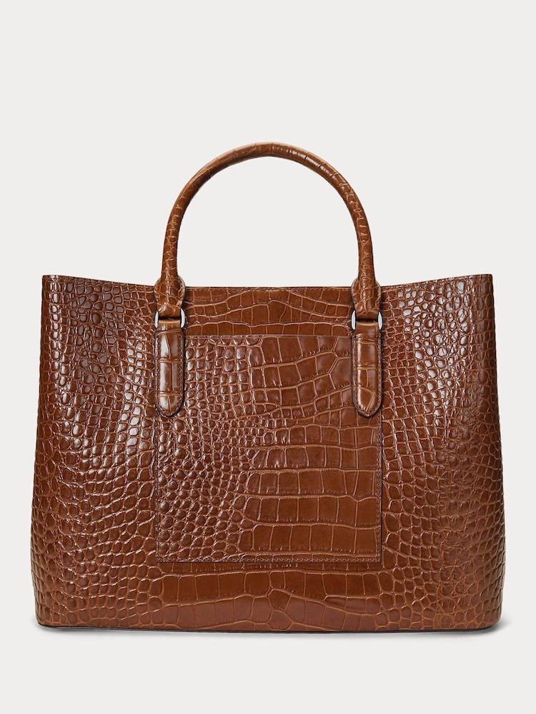 Buy Lauren Ralph Lauren Tobacco Marcy Embossed Leather Large Satchel from  Next USA