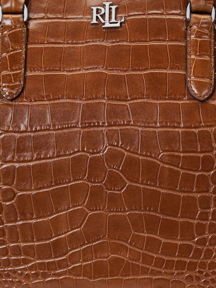 Buy Lauren Ralph Lauren Tobacco Marcy Embossed Leather Large Satchel from  Next USA