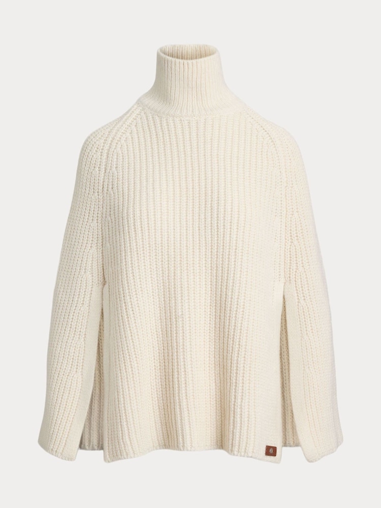 Lauren Ralph Lauren Cream Knitted Cape Poncho - Image 8 of 8 Lauren Ralph Lauren Cream Knitted Cape Poncho - Image 8 of 8