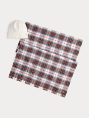 Lauren Ralph Lauren Cream Knitted Beanie & Checked Scarf Gift Set - Image 1 of 2