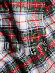 Lauren Ralph Lauren Cream Knitted Beanie & Checked Scarf Gift Set - Image 2 of 2