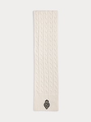 Lauren Ralph Lauren Cream Patch Knitted Scarf - Image 2 of 3