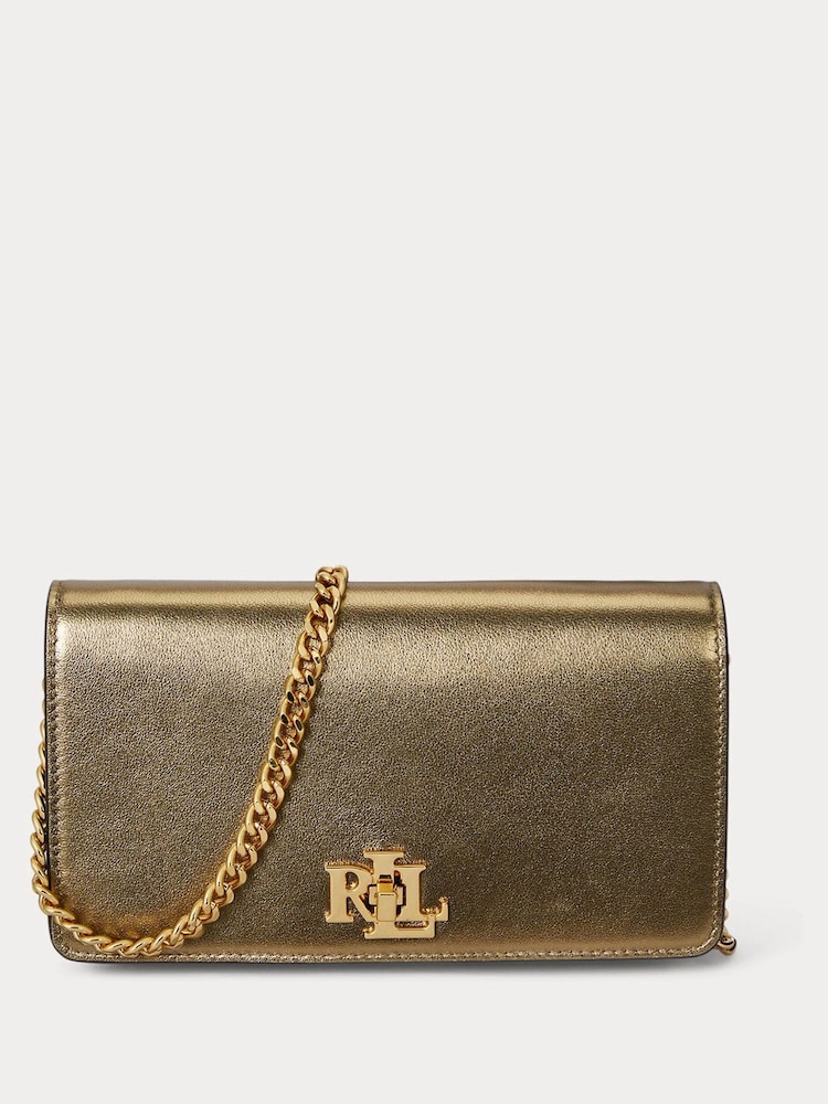 Lauren Ralph Lauren Gold Gold Turn Lock Chain Cross-Body Clutch Bag - Image 1 of 5 Lauren Ralph Lauren Gold Gold Turn Lock Chain Cross-Body Clutch Bag - Image 1 of 5