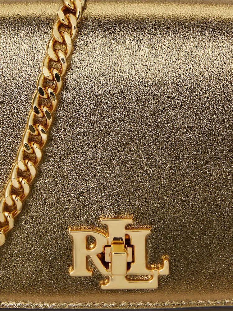 Lauren Ralph Lauren Gold Gold Turn Lock Chain Cross-Body Clutch Bag - Image 5 of 5 Lauren Ralph Lauren Gold Gold Turn Lock Chain Cross-Body Clutch Bag - Image 5 of 5