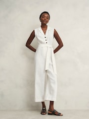 Hobbs White Destiny 100% Cotton Jumpsuit - Image 1 of 4
