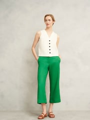 Hobbs Green Lillie 100% Linen Trousers - Image 2 of 4