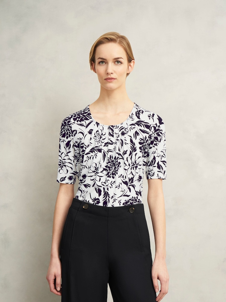 Hobbs White Jacqueline Print Top - Image 1 of 4