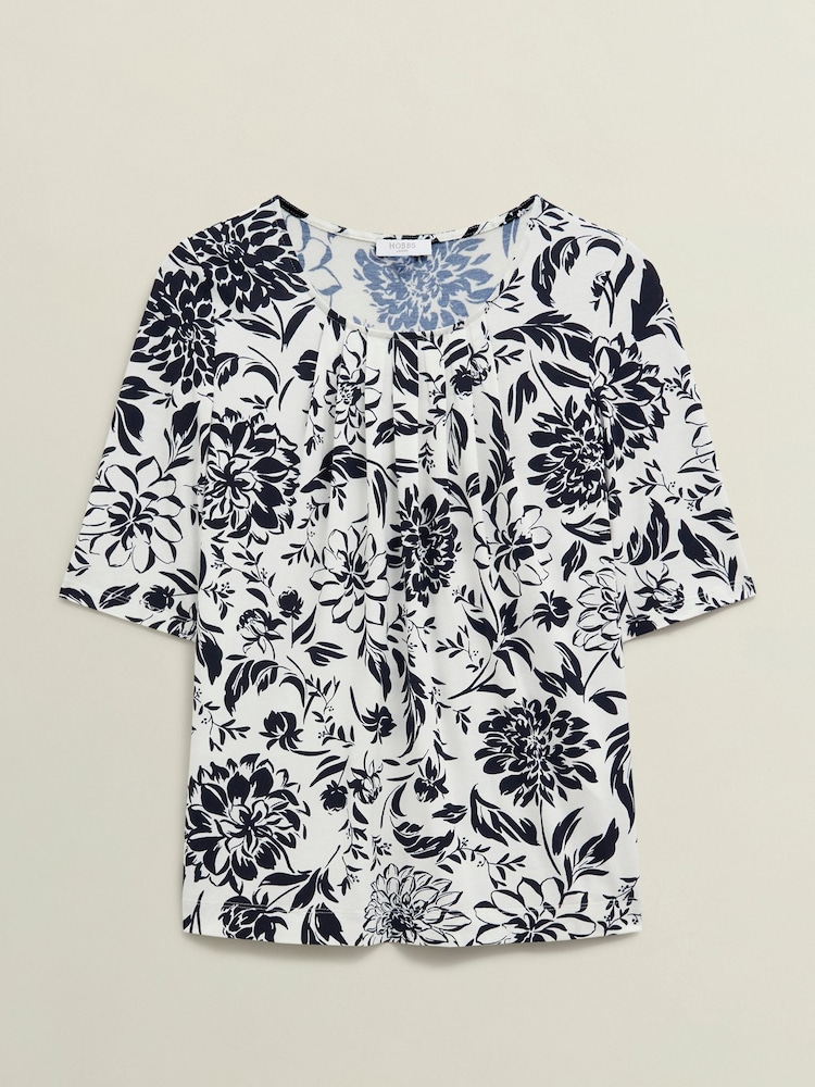 Hobbs White Jacqueline Print Top - Image 4 of 4
