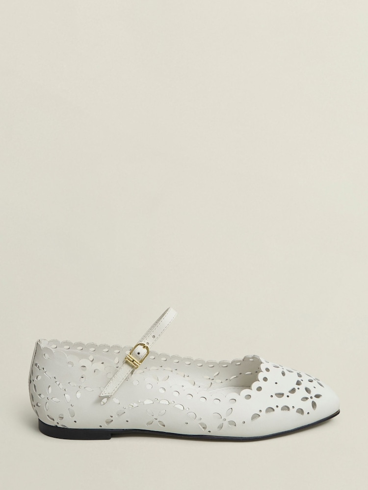Hobbs White Chrissy Mary Jane Shoes - Image 1 of 3