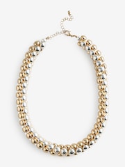 Mood Metallic Chunky 2 Tone Short Necklace - Image 1 of 3
