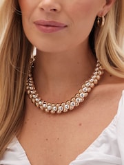 Mood Metallic Chunky 2 Tone Short Necklace - Image 2 of 3