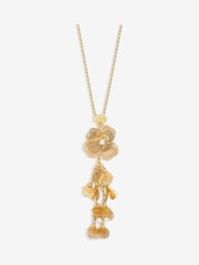 Mood Gold Tone Crystal Laser Cut Statement Pendant Necklace - Image 1 of 2