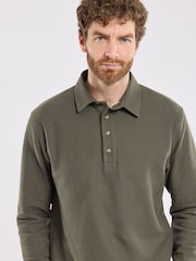 Armor Lux Heritage Long Sleeve Honeycomb Cotton Polo Shirt - Image 7 of 8