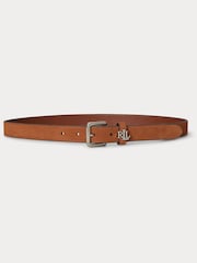 Lauren Ralph Lauren Brown Keeper Skinny Suede Belt - Image 1 of 2