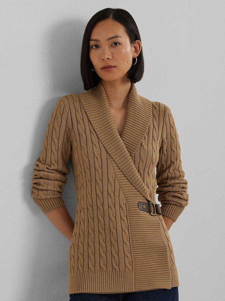 Lauren Ralph Lauren Classic Camel Donato Buckled Cotton Sweater - Image 6 of 6 Lauren Ralph Lauren Classic Camel Donato Buckled Cotton Sweater - Image 6 of 6