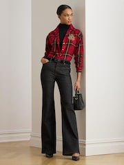 Lauren Ralph Lauren Red Red Kotta Check Embroidered Logo Shirt - Image 7 of 7