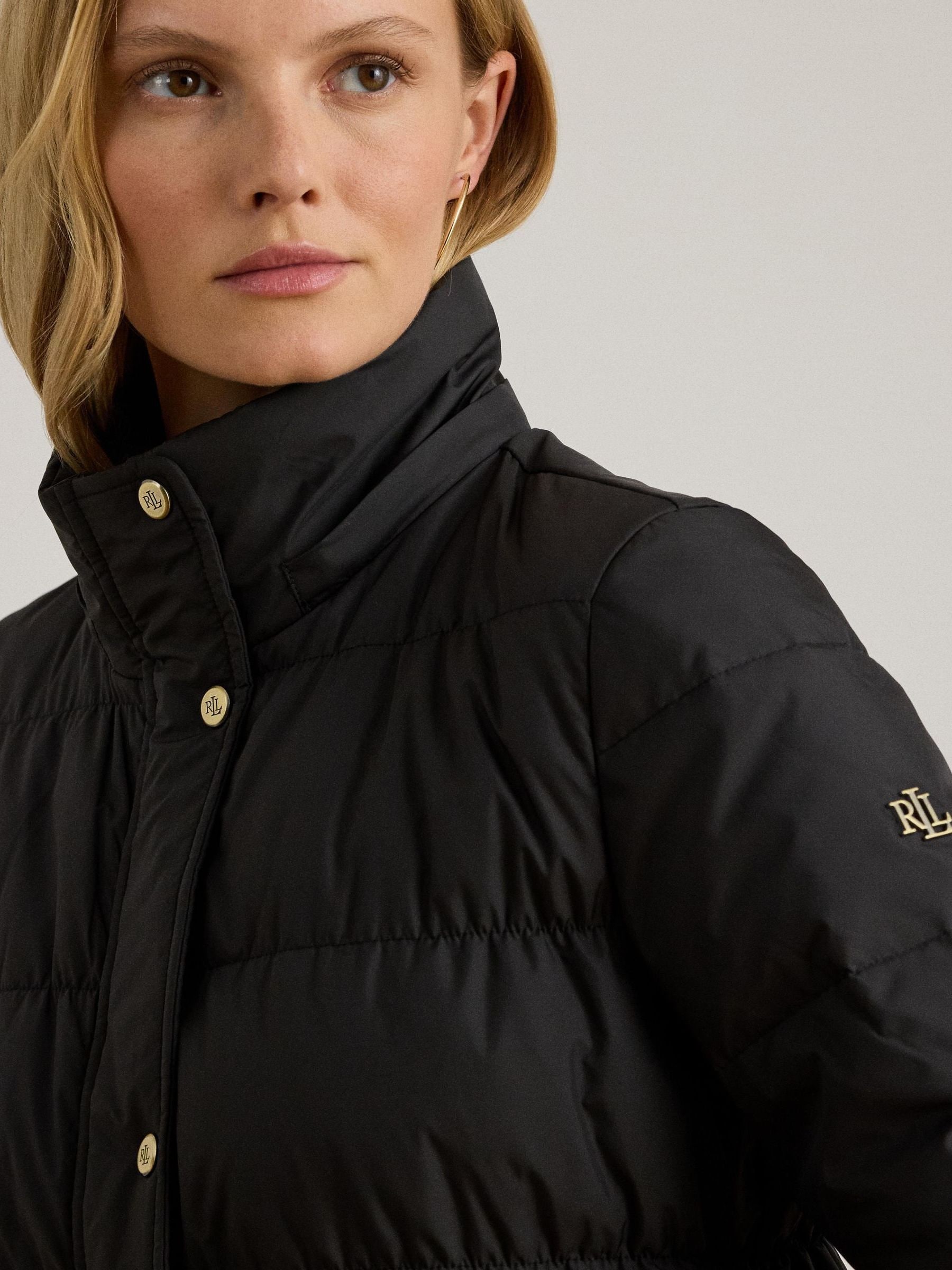 Buy Lauren Ralph Lauren Black Faux Fur Trim Hooded Down Coat from