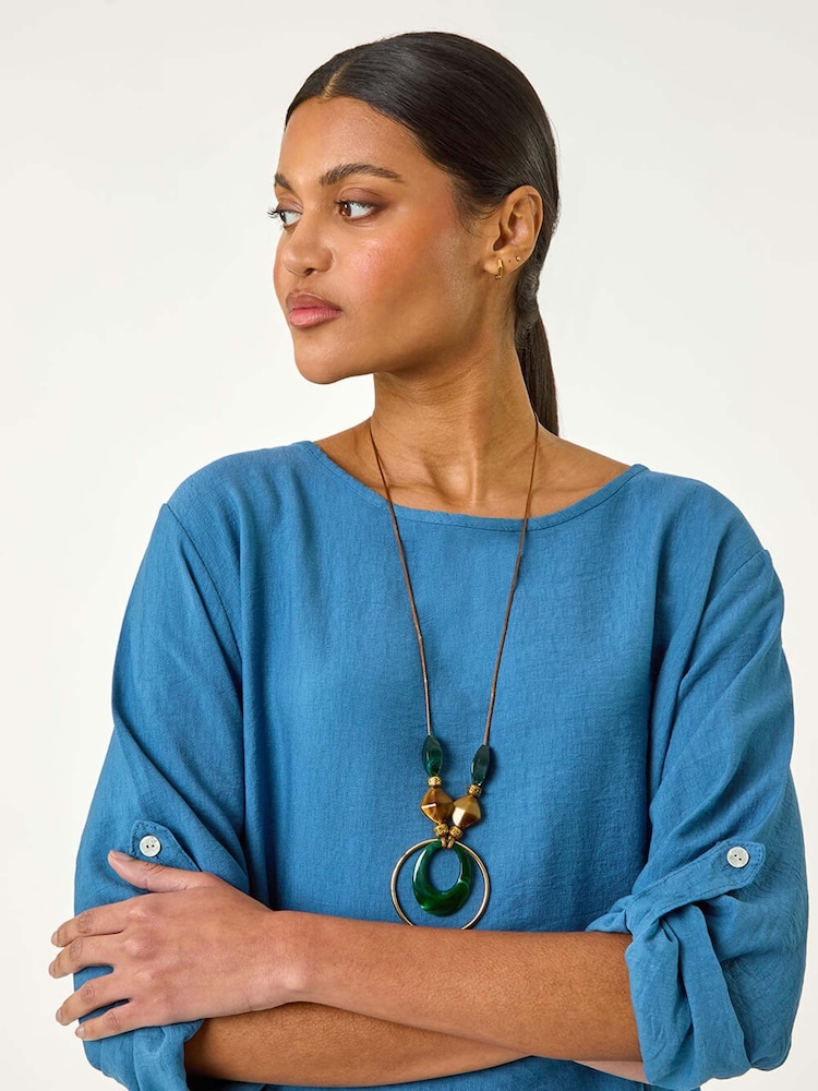 Azul - Roman Necklace Frill Hem Tunic Top - Imagen 2 de 5 Azul - Roman Necklace Frill Hem Tunic Top - Imagen 2 de 5