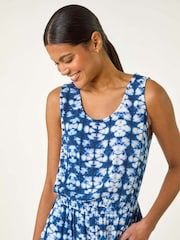 Roman Blue Geo Print Crinkle Pocket Playsuit - Image 4 of 5