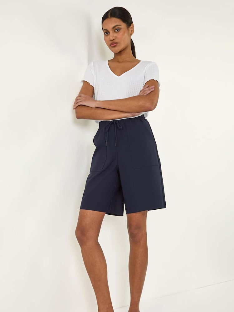 Roman Blue Short Drawcord Detail Pocket Shorts - Image 1 of 5