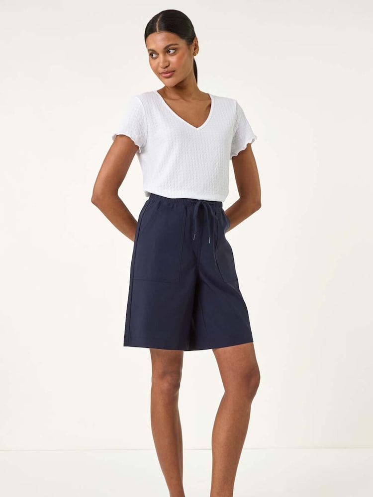 Azul - Roman Drawcord Detail Pocket Shorts - Imagen 2 de 5 Azul - Roman Drawcord Detail Pocket Shorts - Imagen 2 de 5