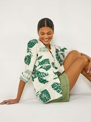 Roman Green Tropical Palm Leaf Buttoned Shirt - Image 1 of 5