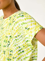 Roman Yellow Abstract Print Bubble Hem T-Shirt - Image 5 of 5