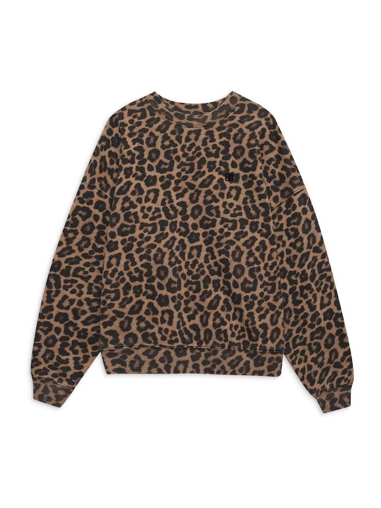 ANINE BING Brown Leopard Miles Sweatshirt - Image 2 of 3