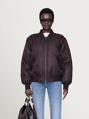 ANINE BING Brown Deep Leon Bomber Jacket - Image 1 of 6