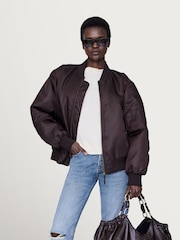 ANINE BING Brown Deep Leon Bomber Jacket - Image 3 of 6