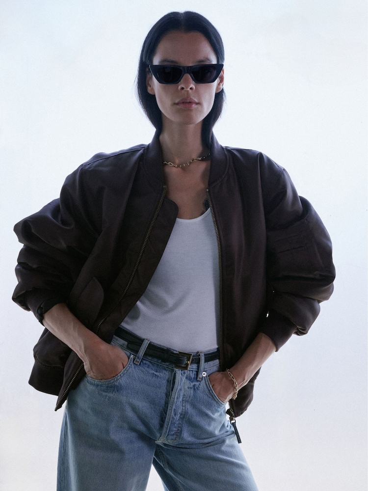 ANINE BING Brown Deep Leon Bomber Jacket - Image 6 of 6