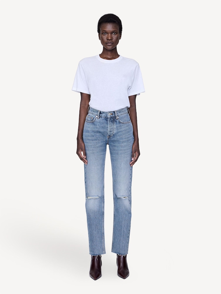 ANINE BING Blue Destructed Antique Bruno Jeans - Image 2 of 6