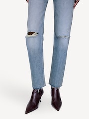 ANINE BING Blue Destructed Antique Bruno Jeans - Image 4 of 6