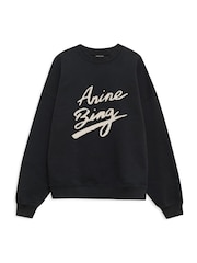 ANINE BING Black Miles Chenille Signature Sweatshirt - Image 4 of 4