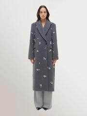Simkhai Grey Gianni Crystal Coat - Image 1 of 6