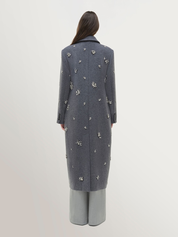 Simkhai Grey Gianni Crystal Coat - Image 2 of 6