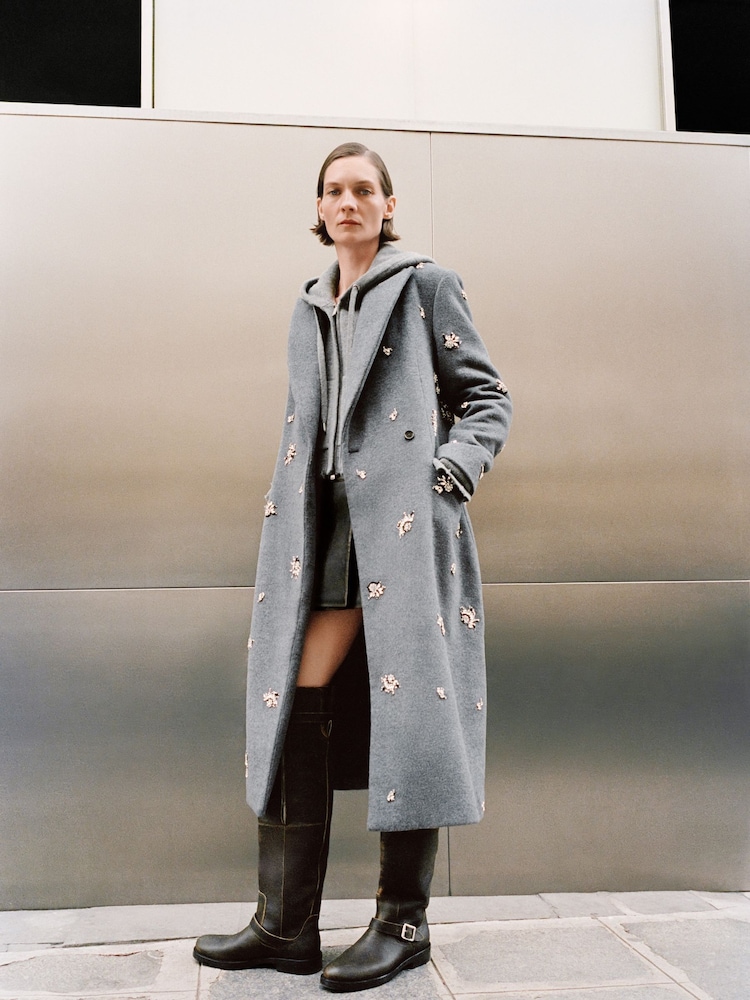 Simkhai Grey Gianni Crystal Coat - Image 6 of 6