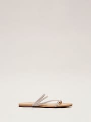 Phase Eight Silver Sparkle Sandals - Image 3 of 7