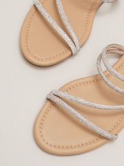 Phase Eight Silver Sparkle Sandals - Image 6 of 7
