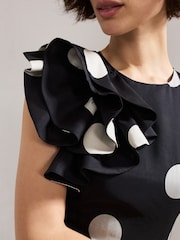 Phase Eight Black Joslyne Spot Dress - Image 6 of 8