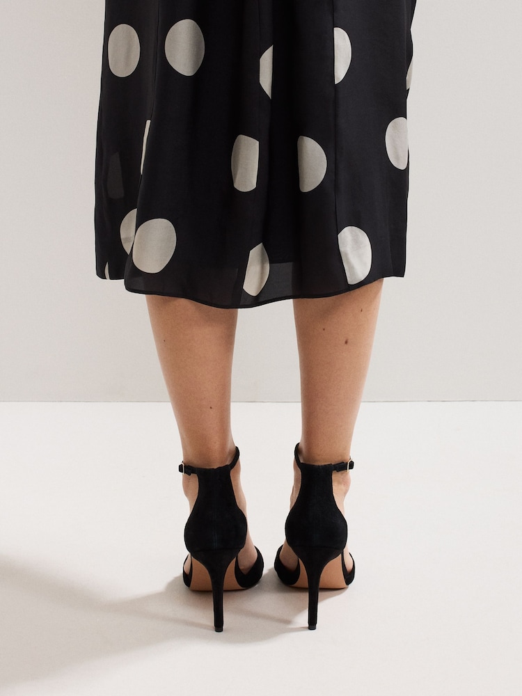 Phase Eight Black Suede Knotted Sandals - Image 2 of 7