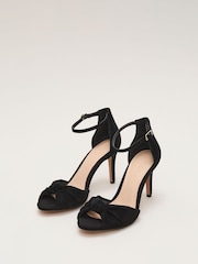 Phase Eight Black Suede Knotted Sandals - Image 4 of 7