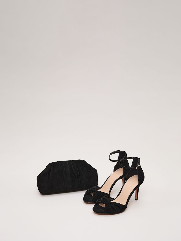 Phase Eight Black Suede Knotted Sandals - Image 7 of 7