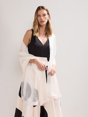 Phase Eight White Satin Trim Scarf - Image 2 of 4